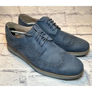 Cole Haan Original Grand Men's Blue Leather Wingtip Oxfords Shoes 13M C26473